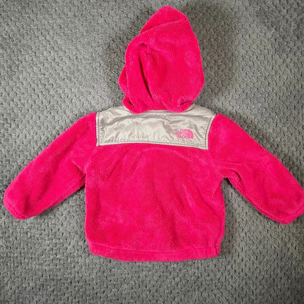 The North Face Infant Oso Hooded Fleece Jacket Pink Grey 6-12 Months Outdoor